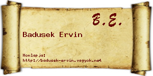Badusek Ervin névjegykártya